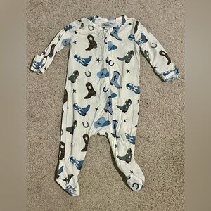 EUC Caden Lane Blue Cowboy Onesie (0-3mo)